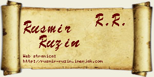 Rusmir Ružin vizit kartica